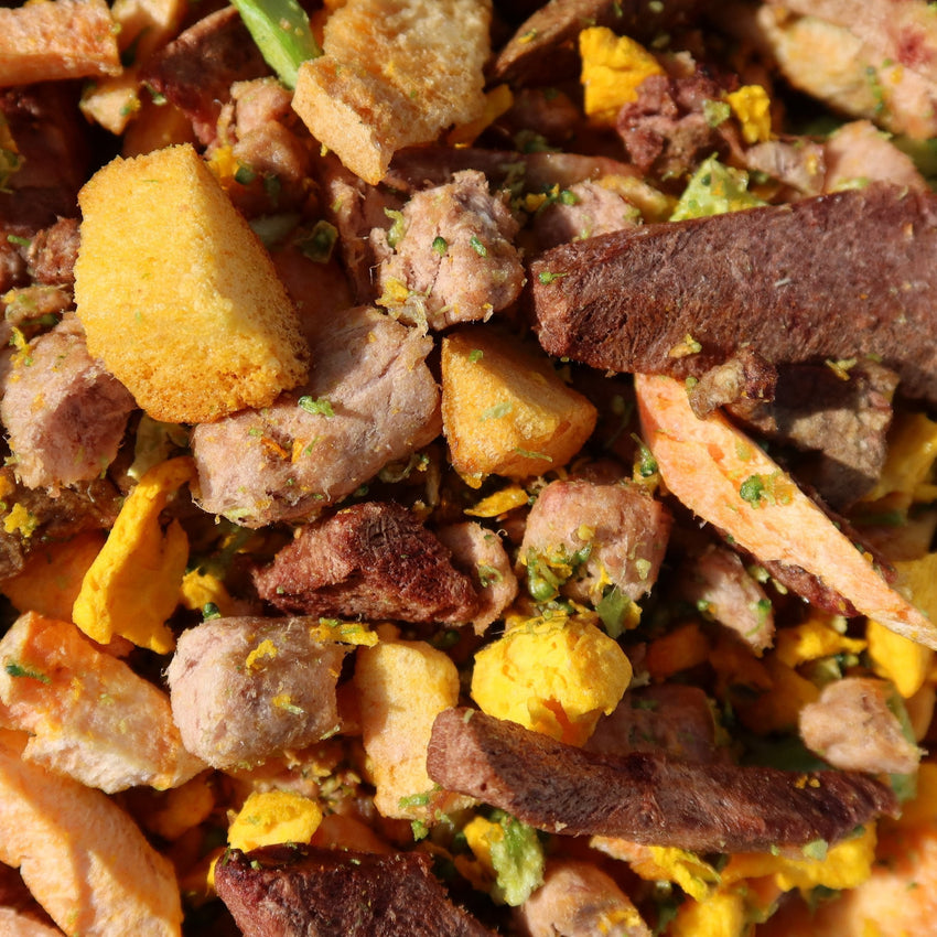 Premium grain-free, raw freeze-dried dog food with quality proteins. Shop NZ wide shipping. Lamb and peaches.